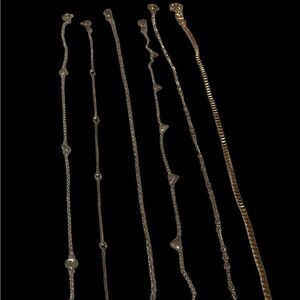 Lot Of 5 Sterling Ankle Bracelets